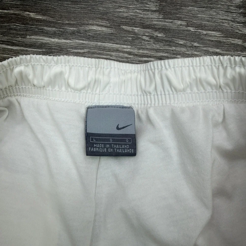 Vintage Nike Track Pants Mens Large White Baggy Ankle Zip Side Swoosh 90s Y2K